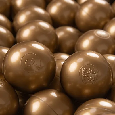 Image de KiddyMoon Kids 100 ∅ 7 cm Play Ball Balls for Kids Plastic Bath Balls EU, Gold