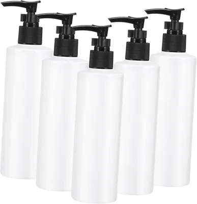 Produktbild von Wiederverwendbare Kunststoff-Pumpflaschen, 250 ml, 5 Stück für unterwegs