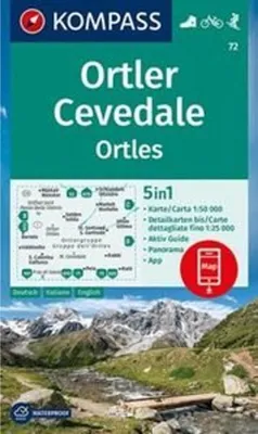 Obrázek produktu pro KOMPASS turistická mapa 72 Ortler/Ortles, Cevedale