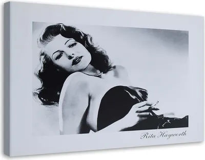 Produktbild von Leinwandbild rita hayworth - porträt der diva 60x40 cm Feeby grau wandbild bereit zum aufhängen
