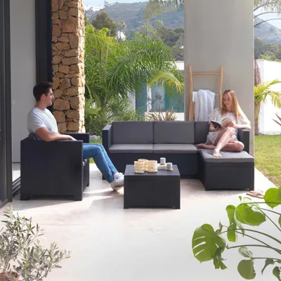 Produktbild von Shaf Gartenmöbel-Set Manhattan - Wetterfeste Gartenlounge in Rattanoptik | Final