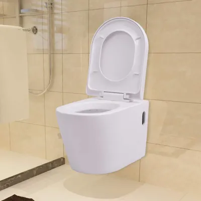 Produktbild von vidaXL Hänge-Toilette mit Einbau-Spülkasten Keramik Weiß