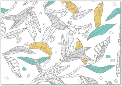 Produktbild von Tulup® Leinwandbild - 100x70 cm - Wandkunst - Drucke auf Leinwand - Leinwanddruck  - Sonstige - Blau - Bunte Blätter