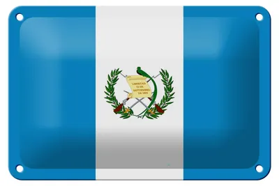 Produktbild von Blechschild Flagge Guatemalas 18x12cm Flag of Guatemala Dekoration