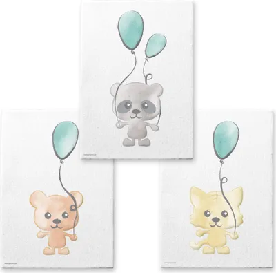 Produktbild von PRICARO Leinwand "Tierkinder", 20 x 30 cm, 3er Set