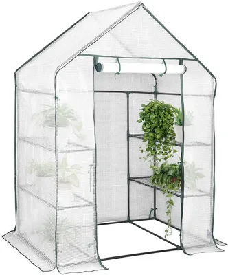 Produktbild von Foliengewächshaus für Pflanzen | Weiß | 143x73x195 cm
