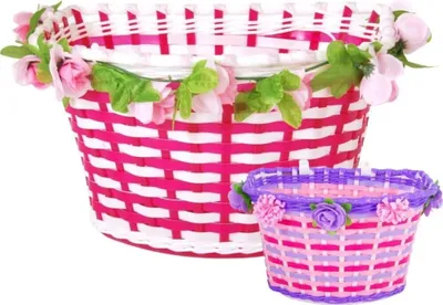 Produktbild von Volare fahrradkorb Blumen Mädchen 6 Liter weiß/rosa