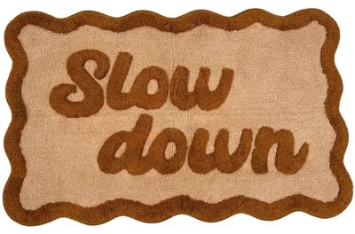 Zdjęcie produktu dla Dywan Badteppich Slow Down - bawełna - ochra - 50 x 80 cm