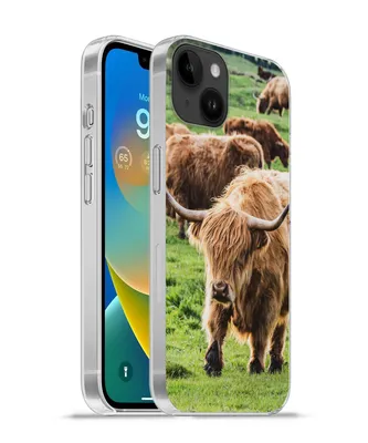 Produktbild von MuchoWow® Handyhülle Schutzhülle Hülle für Apple iPhone 14 Plus - Soft case Schottische Highlander - Tiere - Gras Silikon Softcase Handy Hülle - Abbildung