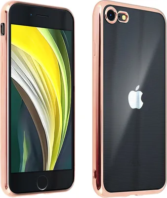 Produktbild von Akashi, Schutzhülle mit Metallic-Rand für Apple iPhone 7 / 8 / SE 2020, Rosa