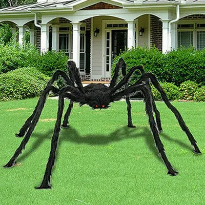 Obrázok produktu pre Obrovský pavúk halloween, halloweensky pavúk, strašidelná halloweenská dekorácia vonku, 125 cm, 1 kus