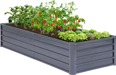 Produktbild von Famanu Hochbeet Metall, wetterbeständig, 240 x 90 x 45 cm - extra groß