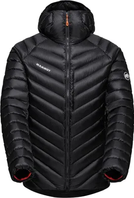 Schwarze Mammut Broad Peak IN Hooded Jacke mit Daunenfüllung und durchgehendem Reißverschluss