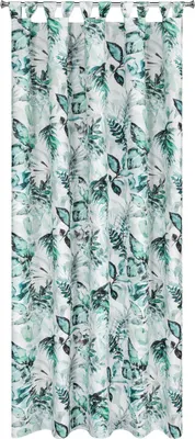 Obrázok produktu pre Eurofirany Záhradná záclona Listy slučky Vodotesná zelená biela 220 cm x 155 cm