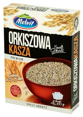 Zdjęcie produktu dla Kasza Orkiszowa w Woreczkach Melvit 4 x 100 g