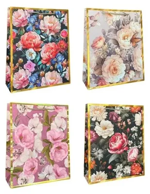 Obrázek produktu pro Dárková taška 26 x 32 x 10 cm Květiny MIX – Rozette