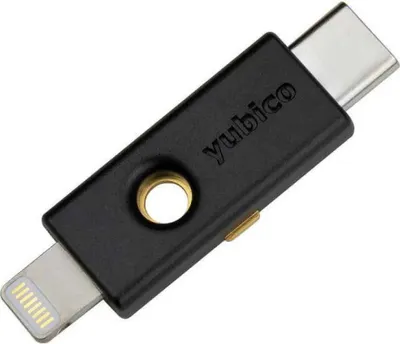 Produktbild von Yubico YubiKey 5Ci, MacOS, Android, Windows, ChromeOS, Schwarz, USB-C, Lightning