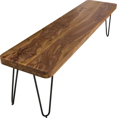 Produktbild von Esszimmer BAGLI Sitzbank Massiv-Holz Sheesham 180 x 45 x 40 cm Holz-Bank Natur-Produkt Küchenbank im Landhaus-Stil