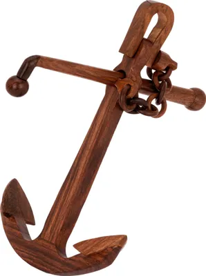 Produktbild von NKlaus Nautischer Stockanker mit Schäke aus Holz 16x23x17,5cm Maritime Dekoration 14997