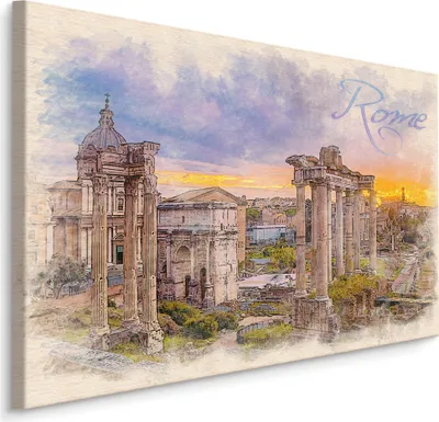 Zdjęcie produktu dla Obraz namalowany Rzym architektura salon Dekoracja nowoczesna 3D 90x60cm