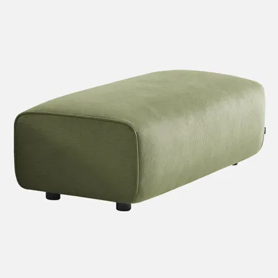 Produktbild von sweeek - Sitzhocker, Fußhocker mit Cordbezug für 2-Sitzer Ecksofa Wallas - Grün