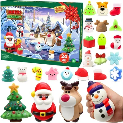Produktbild von Adventskalender 2025 mit 24 Mochi Squishy Spielzeugen für Kinder