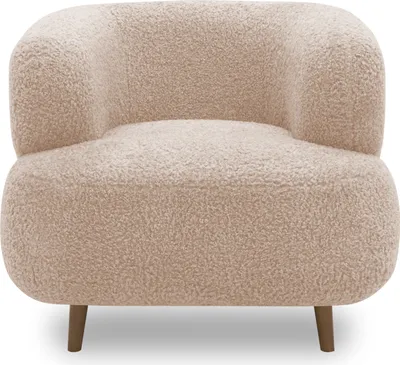 Produktbild von DOMO Collection Sessel 800 014, Polstersessel in organischer Form mit Taschenfederkern, Cocktailsessel, 90 x 86 x 73 cm (BxTxH), creme