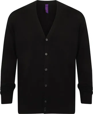 Immagine prodotto di Henbury H722 | Cardigan da uomo con bottoni a V - Colore: Nero - Taglia: L