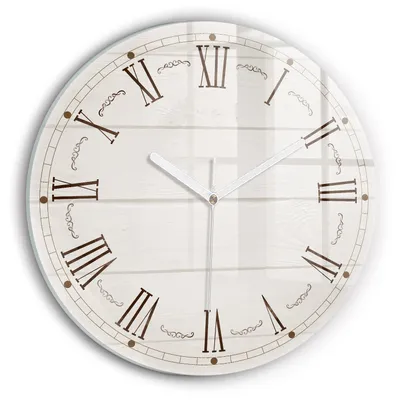 Produktbild von Wallfluent Wanduhr – Stilles Quarzuhrwerk - Uhr Dekoration Wohnzimmer Schlafzimmer Küche - schwarze Zeiger - 30 cm - Römische Ziffern