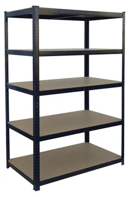 Obrázek produktu pro Relaxdays regál pro těžké náklady, VxŠxH: 180 x 100 x 30 cm, nosnost 875 kg, 5 polic, regál do sklepa, na zasunutí, černý/hnědý