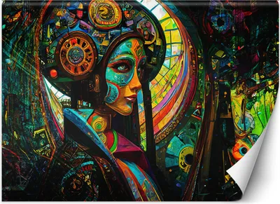 Produktbild von Vlies fototapete Frau Abstrakt Surrealismus 400x280 cm Feeby Bunt inkl. Kleber einfache Montage