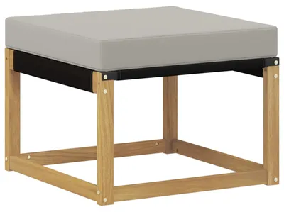 Image de vidaXL Tabouret d'extérieur en bois massif d'acacia et tissu Textilene blanc