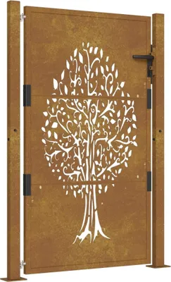 Produktbild von Gartentor 100x150 cm Cortenstahl Baumdesign
