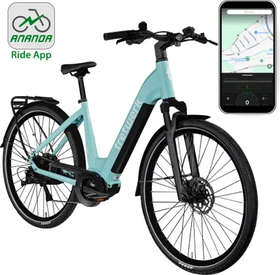 Produktbild von Tretwerk Amber E Bike Damen 28 Zoll Elektrofahrrad 155 - 185 cm Hollandrad hellgrün 48 cm