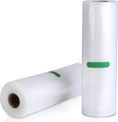 Obrázok produktu pre 2 rolky vakuovej fólie, 20 x 500 cm. Vakuové vrecká vhodné pre všetky zariadenia na vakuovanie. Profesionálne fólie s reliéfnou štruktúrou, opakovane použiteľné, extrémne odolné proti trhlinám, bez BPA