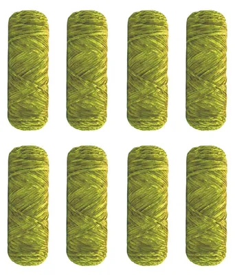 Obrázek produktu pro Samtová příze "Babywolle" s texturou "Chenille", žlutozelená barva, 800 g (8 x 100 g), vhodná pro pletení a háčkování