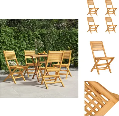 Produktbild von vidaXL Gartenstühle 4 Stk. Klappbar 47x62x90 cm Massivholz Teak -  Gartenstühle
