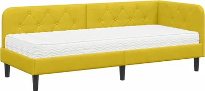 Obrázok produktu pre vidaXL Rohový rám postele Žltý 80 x 200 cm Zamat