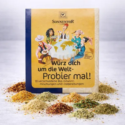 Produktbild von Sonnentor Probier mal! Würz dich um die Welt 10 Gewürze á 5g - (50g)