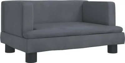 Zdjęcie produktu dla vidaXL Sofa dziecięca ciemnoszara 60x40x30 cm aksamitna
