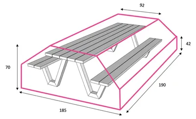 Produktbild von Outdoor Covers Picknicktisch Schutzhülle | 185 x 190 x 70 cm