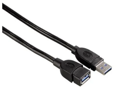 Obrázek produktu pro Hama 1.8m USB 3.0, 1,8 m, Samec/samice, 5 Gbit/s, Černá