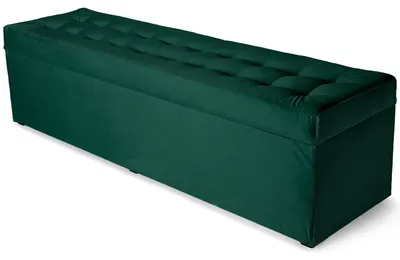 Produktbild von MG Design Polsterhocker Dunkelgrün 45x160 cm - Stauraum 190L, bis 300 kg, sofort einsatzbereit, pflegeleicht, für Wohnzimmer & Flur