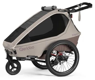 Produktbild von Qeridoo Kidgoo 1 Pro Gen 2 - Kinderfahrradanhänger für 1 Kind, Farbe:Barista Brown