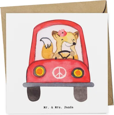 Produktbild von Mr. & Mrs. Panda Grußkarte Fahrlehrerin Herz - Weiß - Geschenk, Führerscheinprüfung, doppelkarte, Fahrschule, faltkarte, Klappkarte, Roadtrip, Autofahrt, Autourlaub