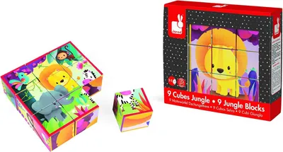 Obrázek produktu pro Kubkid 9 bloků – Zvířata z džungle