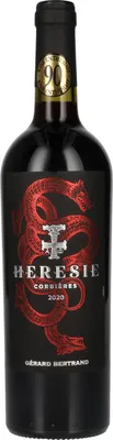 A bottle of red wine.
