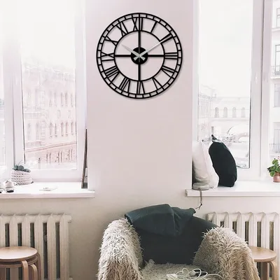 Immagine prodotto di Opviq, Enzoclock- ENZ1402, Nero, Orologi da parete, 48 x 48 cm, 100% metallo (spessore: 1
