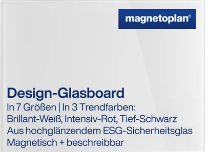 Produktbild von Magnetoplan Design-Glasboard - magnethaftend und beschreibbar - 80x60cm - Weiß