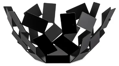 Fruitschaal, Edelstahl 18/10, schwarz lackiert, 27x30 cm